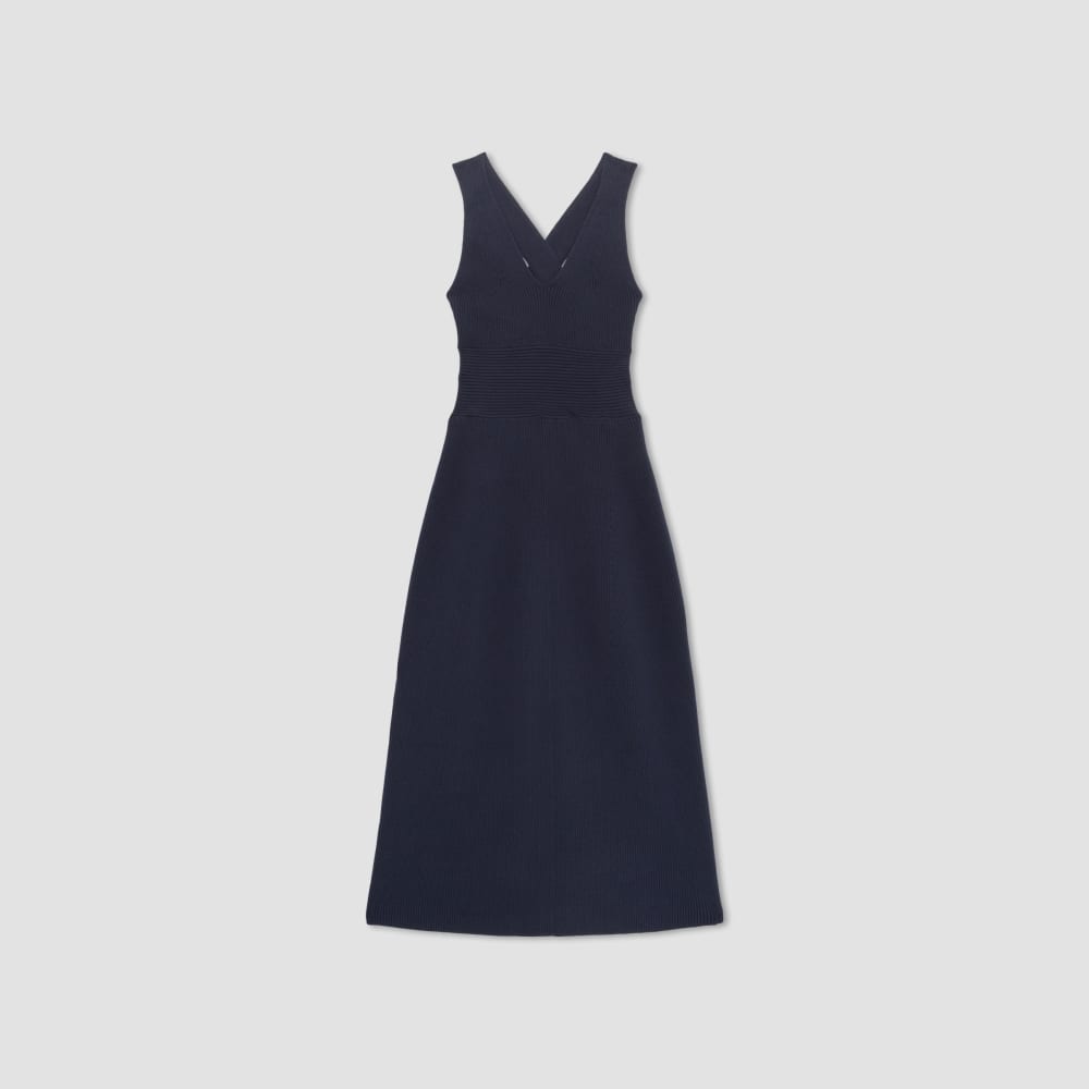 womens-ribbed-cotton-cross-back-dress-navy | alt