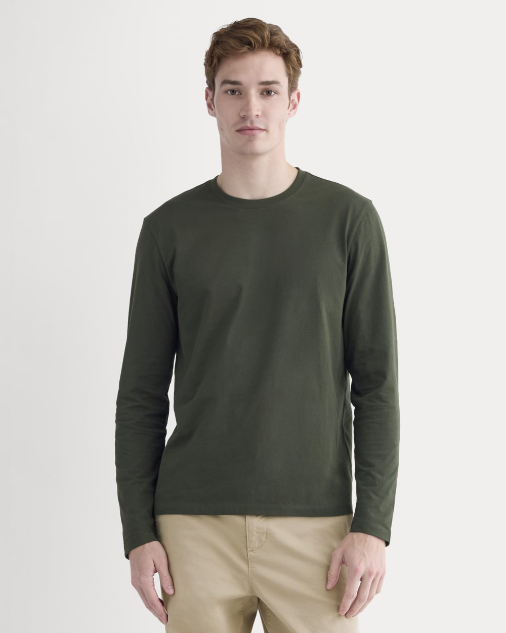 mens-essential-organic-ls-tee-uniform-dark-green | primary