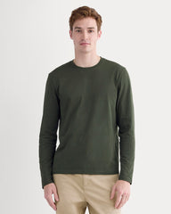 mens-essential-organic-ls-tee-uniform-dark-green | primary