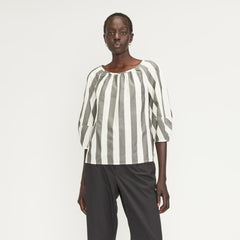 womens-poplin-scoop-neck-top-bone-black | primary