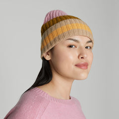 unisex-recashmere-beanie-tapenade-multi-stripe | primary