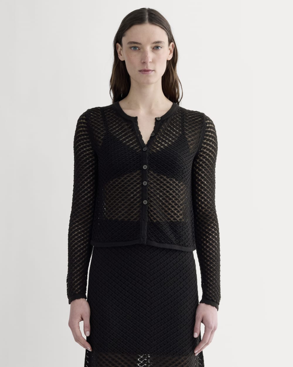 womens-lace-knit-cardigan-black | primary