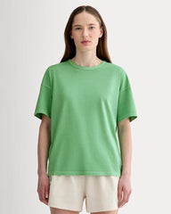 womens-organic-ctn-garment-oversized-tee-green-garment-dye | primary