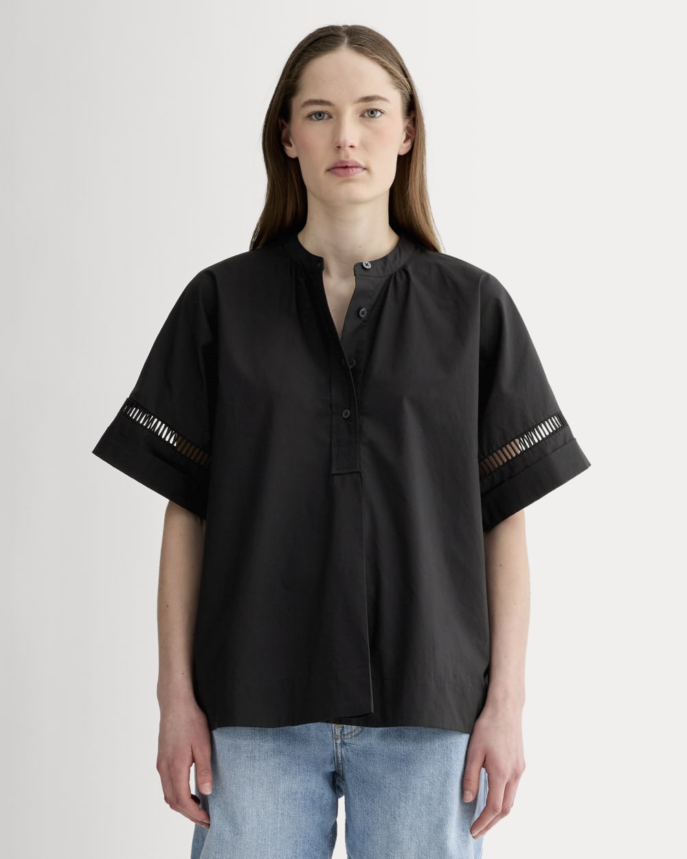 womens-lace-trim-popover-black | primary