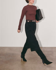 womens-luxe-rib-funnel-neck-tee-dark-mahogany