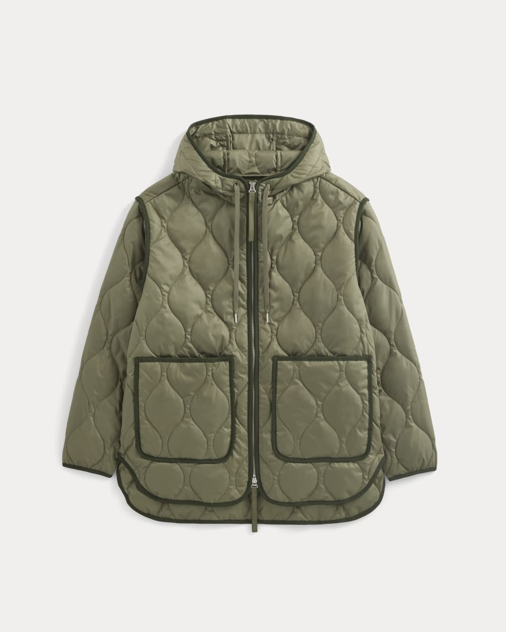 womens-renew-quilted-hooded-liner-lichen-green | alt