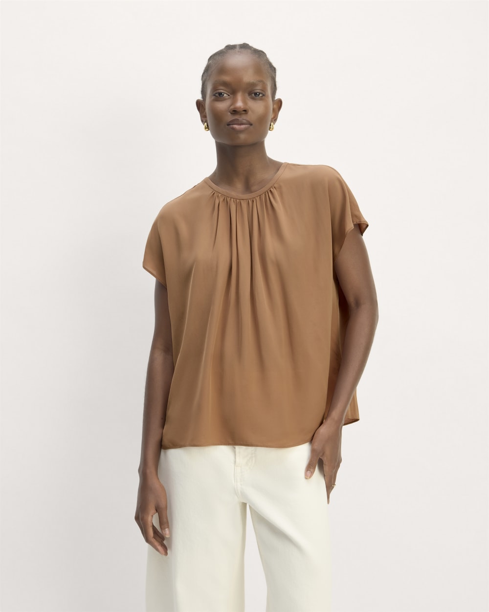 womens-viscose-gathered-neck-top-carob-brown