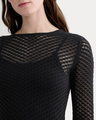 womens-lace-knit-mini-dress-black