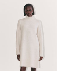 womens-luxe-cotton-sweater-dress-heathered-oat | primary