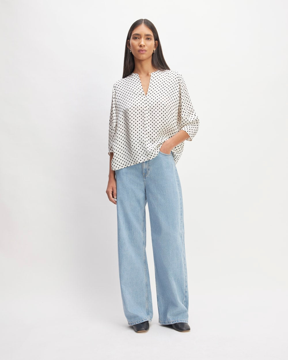 womens-hammered-satin-balloon-sleeve-top-bone-black