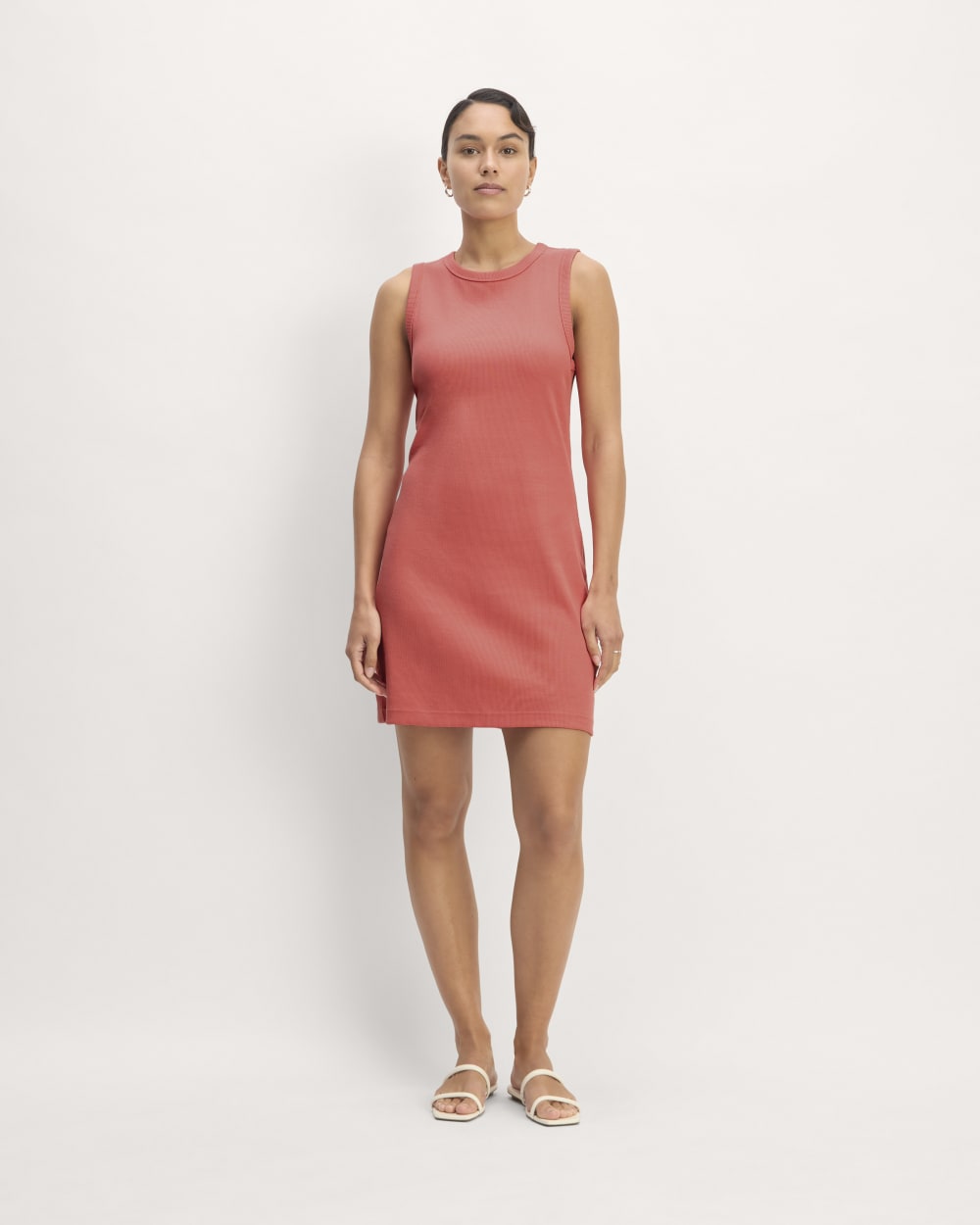 womens-rib-knit-mini-dress-coral | primary