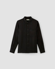 mens-linen-straight-hem-shirt-black | alt