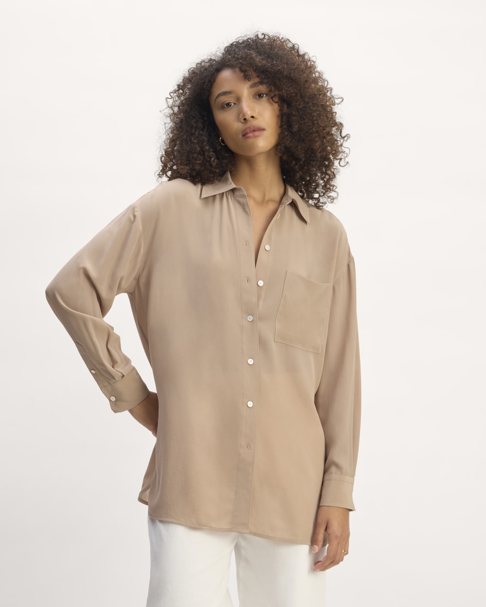 womens-washable-silk-oversized-shirt-chanterelle | primary