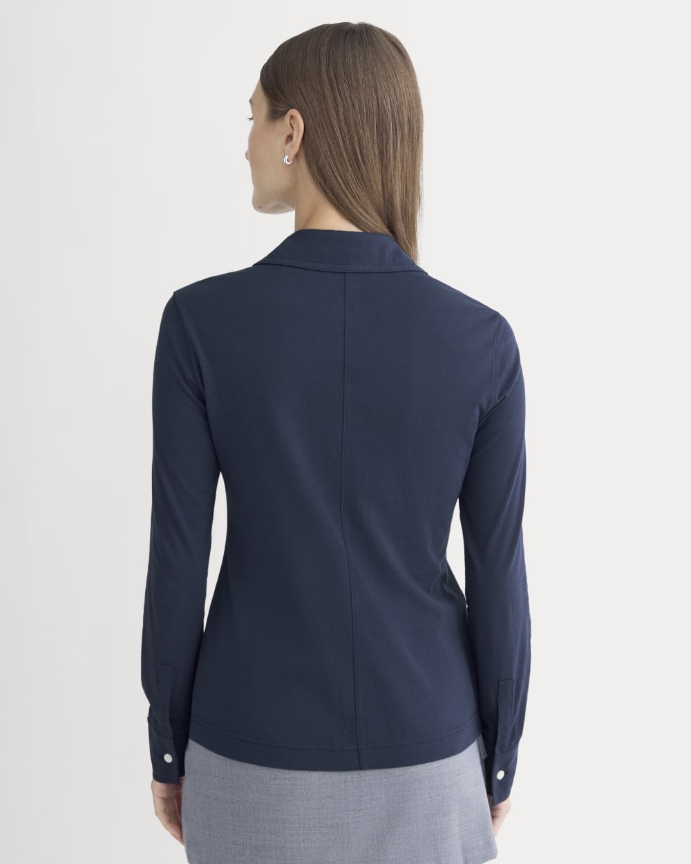 womens-button-up-shirt-essential-cotton-navy