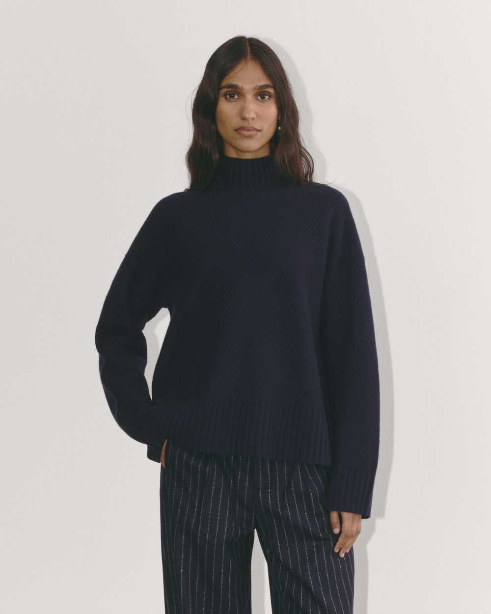 womens-wool-cashmere-honeycomb-sweater-navy | primary