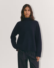 womens-wool-cashmere-honeycomb-sweater-navy | primary