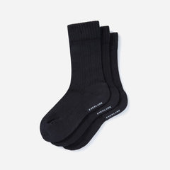 unisex-organic-ribbed-crew-sock-3pack-black | primary
