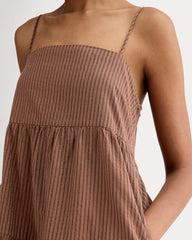 womens-gauze-tiered-dress-carob-brown-black-plaid