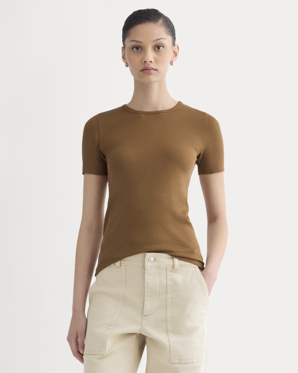 womens-supima-micro-rib-ss-crew-toffee | primary