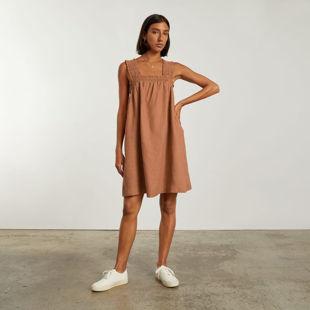 womens-smocked-linen-dress-tawny-brown