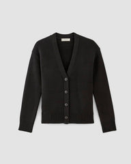 womens-cotton-honeycomb-cardigan-black | alt