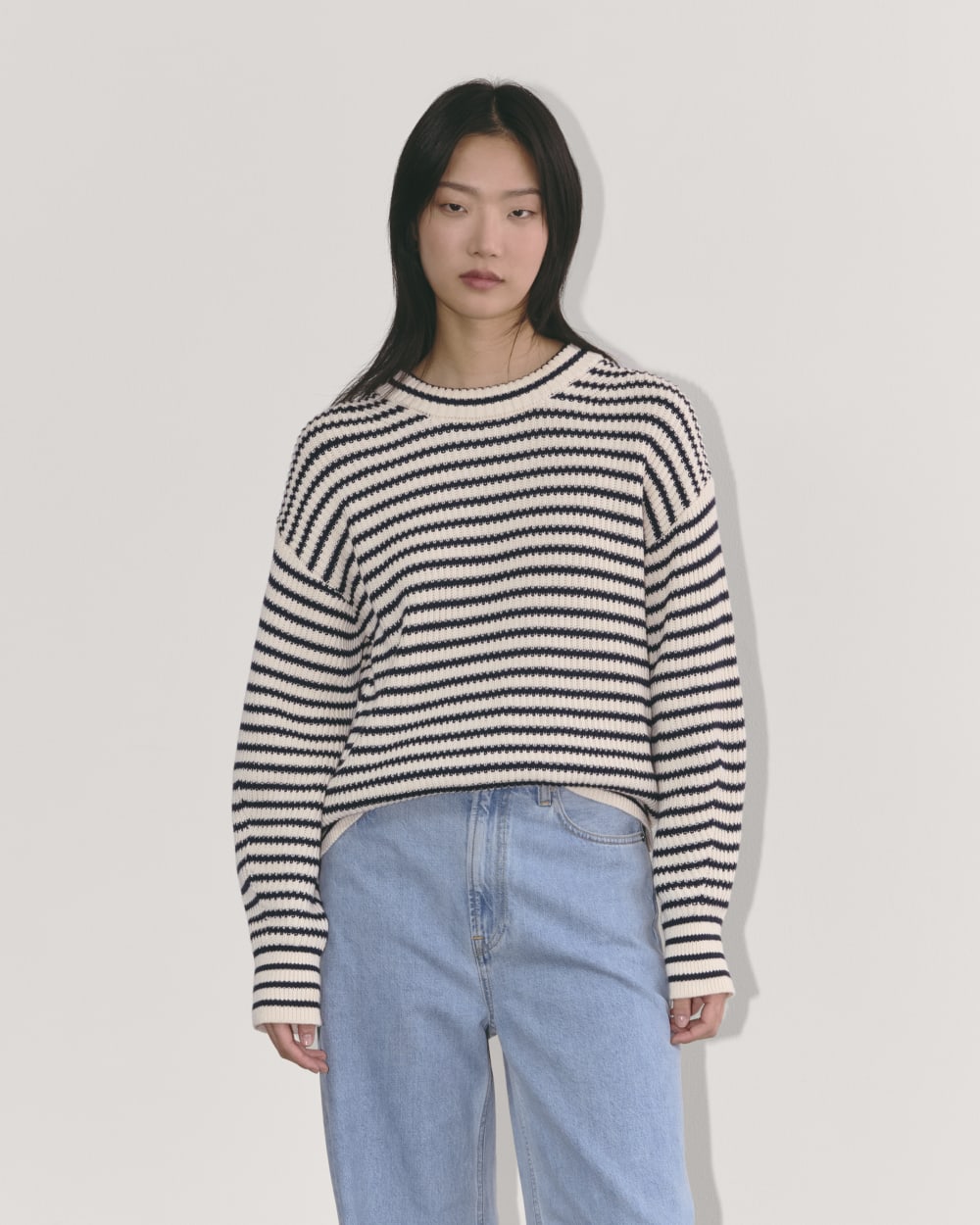 womens-cotton-oversized-cocoon-sweater-canvas-navy | primary