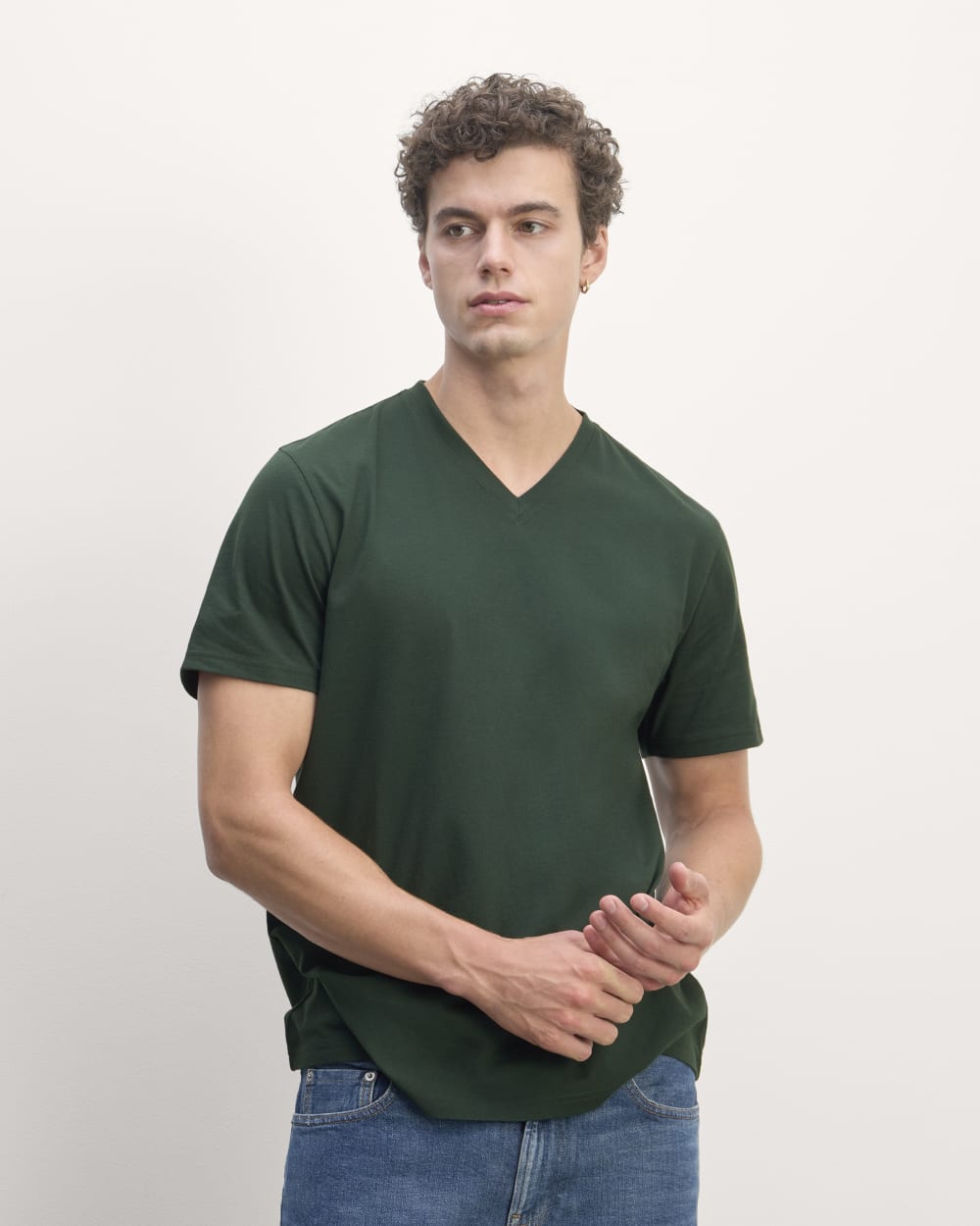 mens-essential-organic-v-tee-uniform-scarab | primary