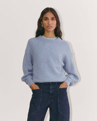 womens-alpaca-ribbed-cocoon-crew-heather-blue-slate | primary