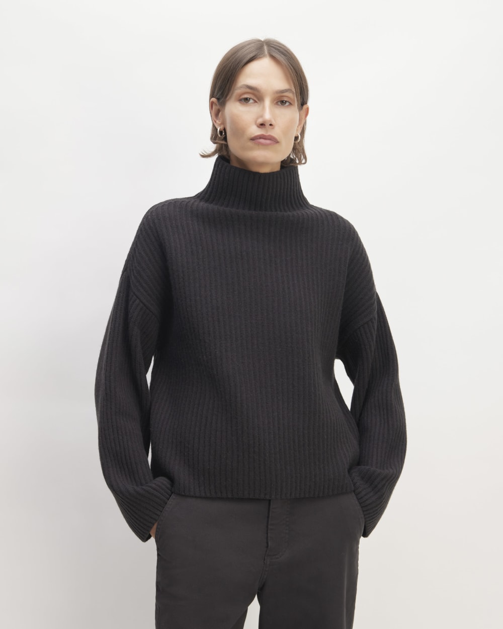 womens-felted-merino-funnel-pullover-black | primary