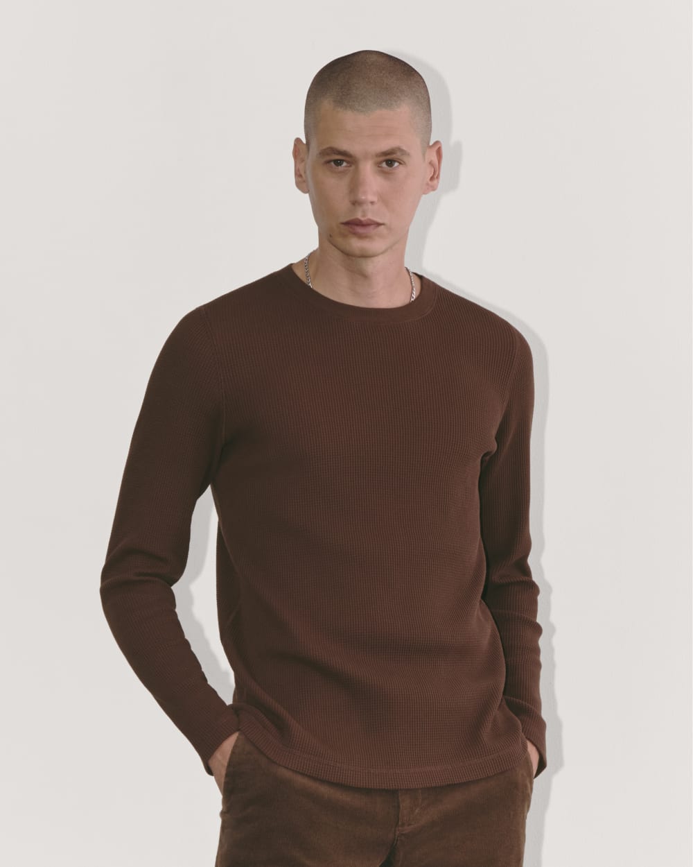 mens-waffle-ls-crew-dark-mahogany | primary