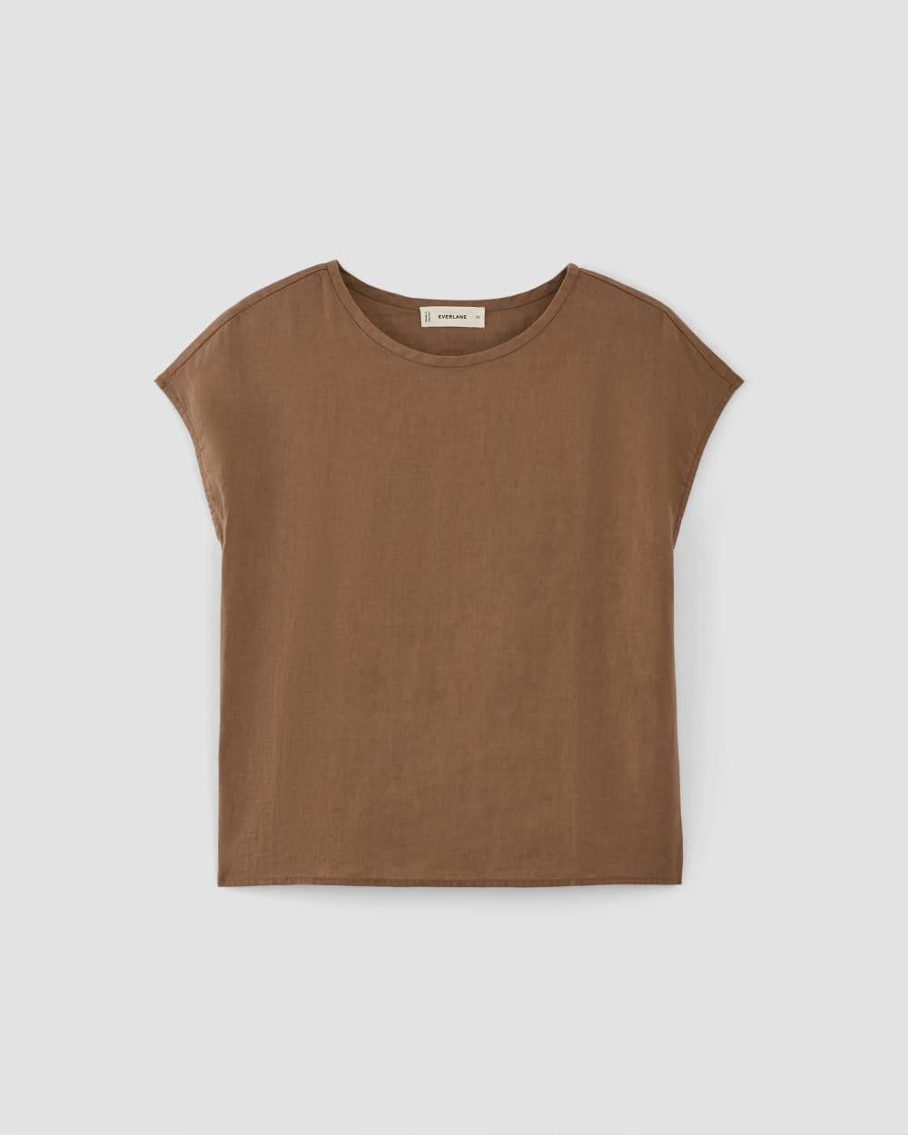 womens-linen-short-sleeve-crew-tee-carob-brown | alt