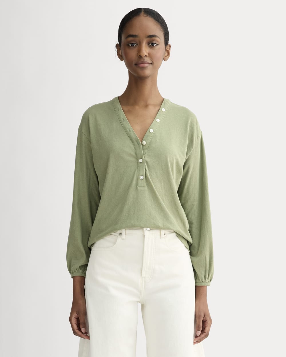 womens-air-v-neck-henley-sagebrush | primary