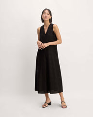 womens-linen-eyelet-maxi-dress-black-eyelet | primary