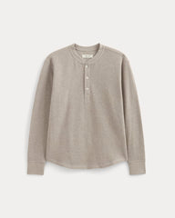 mens-thermal-cozy-waffle-henley-heathered-oatmeal | alt