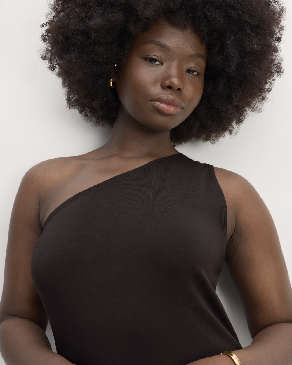 womens-supima-form-one-shoulder-tank-black | primary