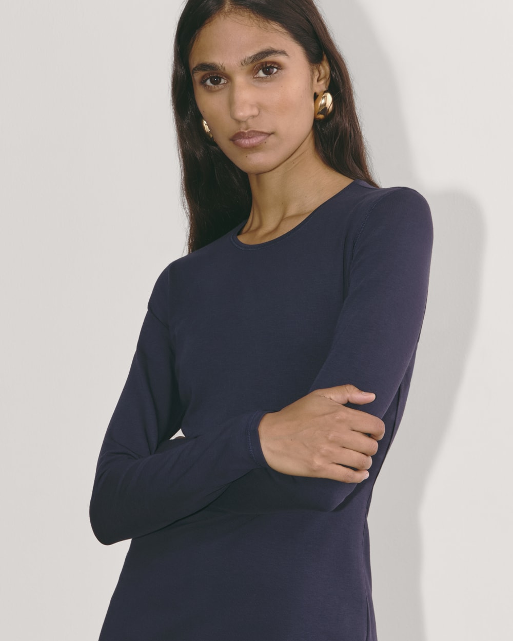 womens-form-mini-long-sleeve-dress-navy