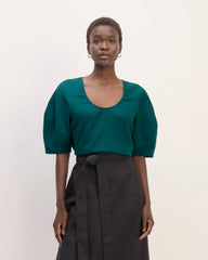 womens-linen-scoop-neck-top-dark-sea | primary