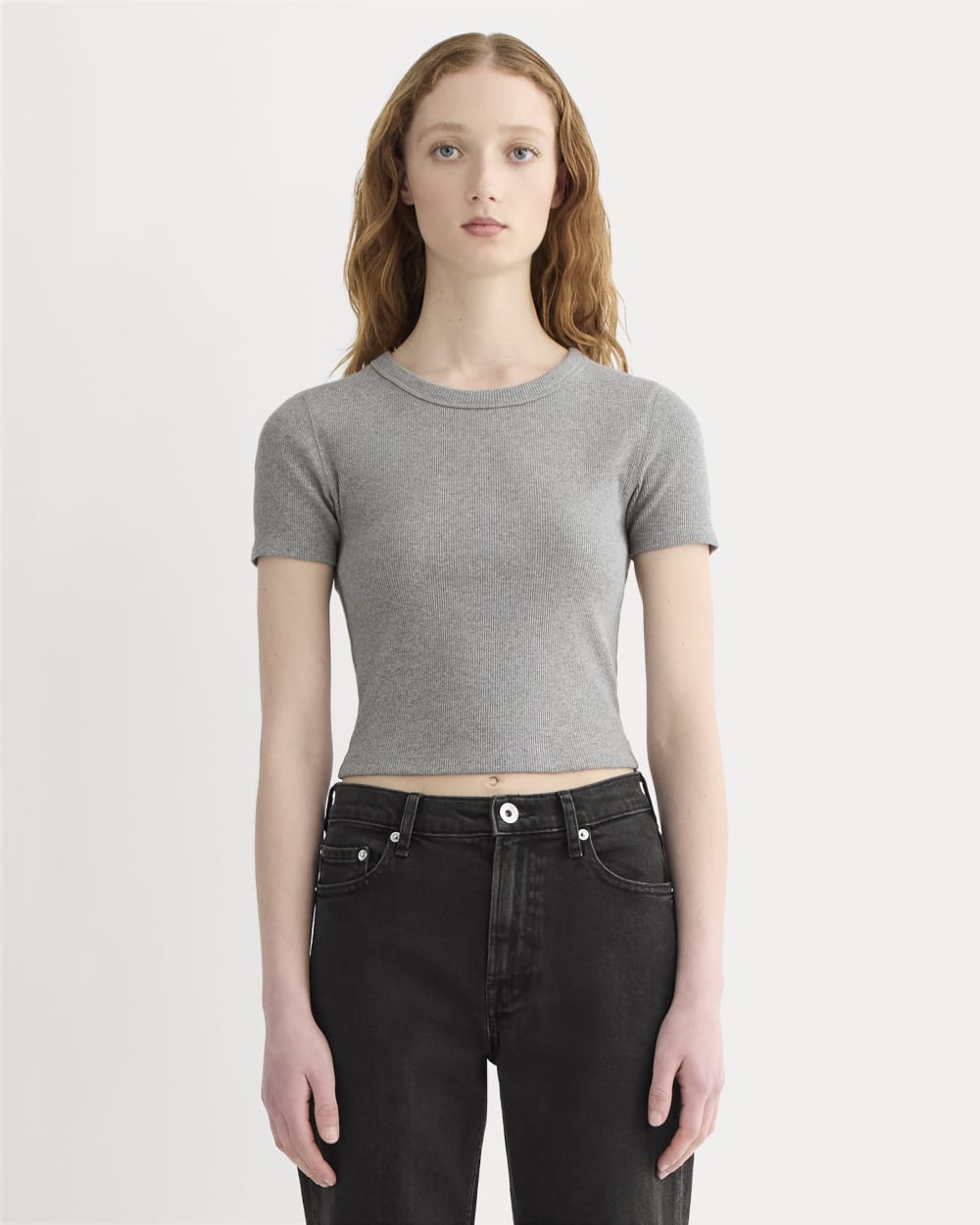 womens-cropped-short-sleeve-rib-tee-mid-heather-grey | primary