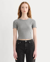 womens-cropped-short-sleeve-rib-tee-mid-heather-grey | primary