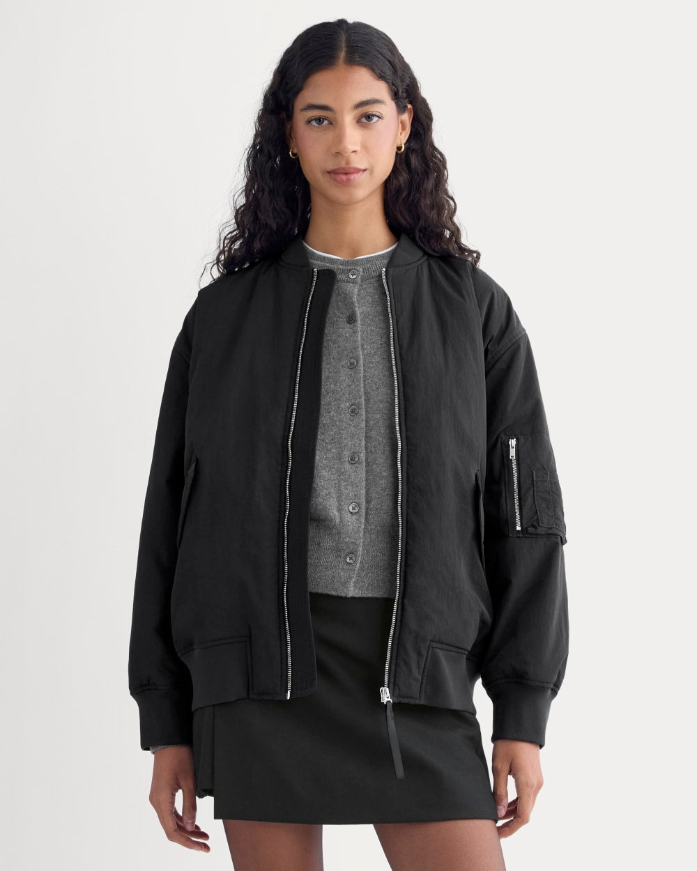 womens-renew-oversized-puffer-bomber-black | primary