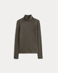 womens-supima-rib-turtleneck-heathered-fatigue | alt