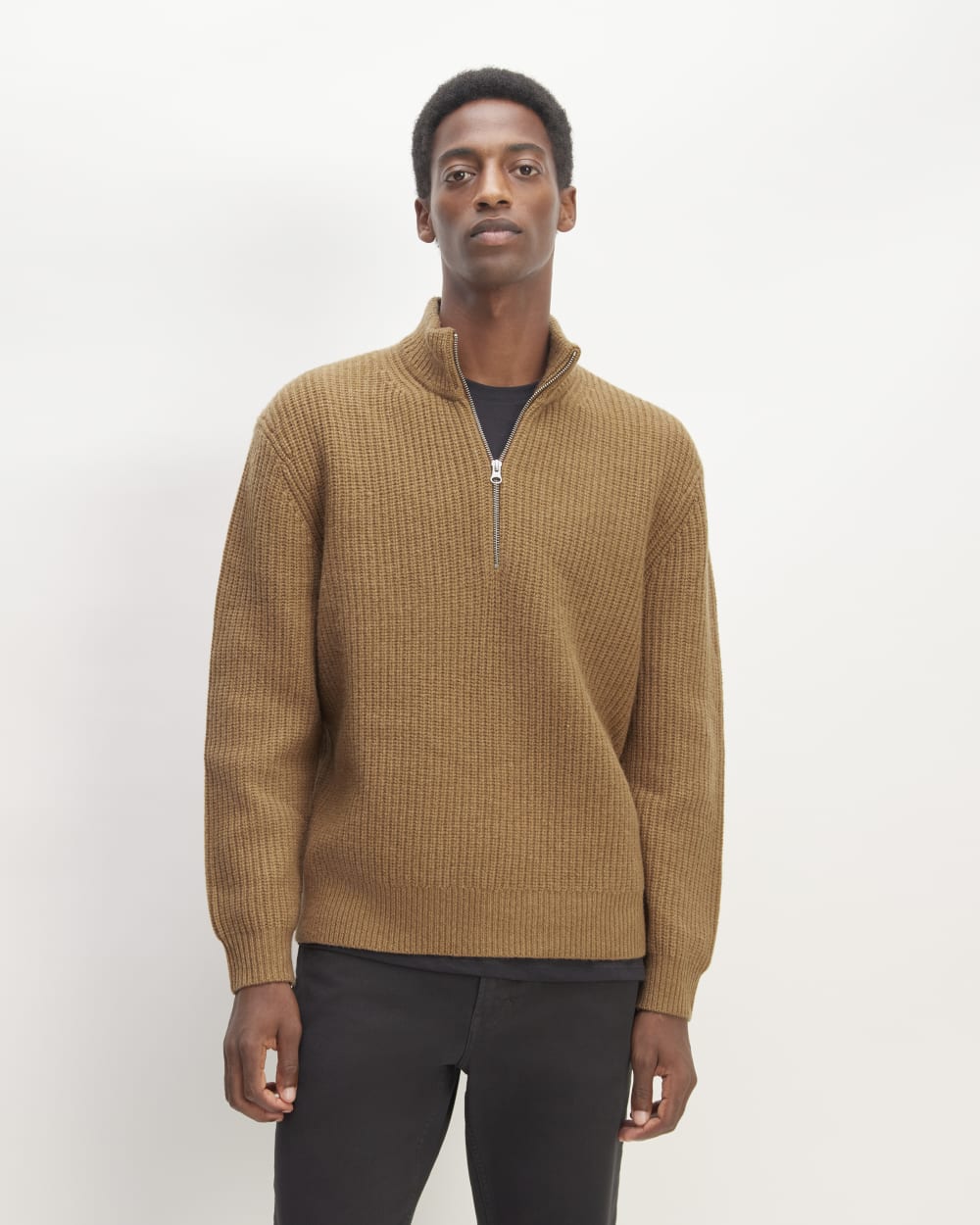 mens-felted-merino-half-zip-sweater-camel | primary