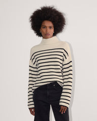 womens-wool-cashmere-fisherman-sweater-bone-black-stripe | primary