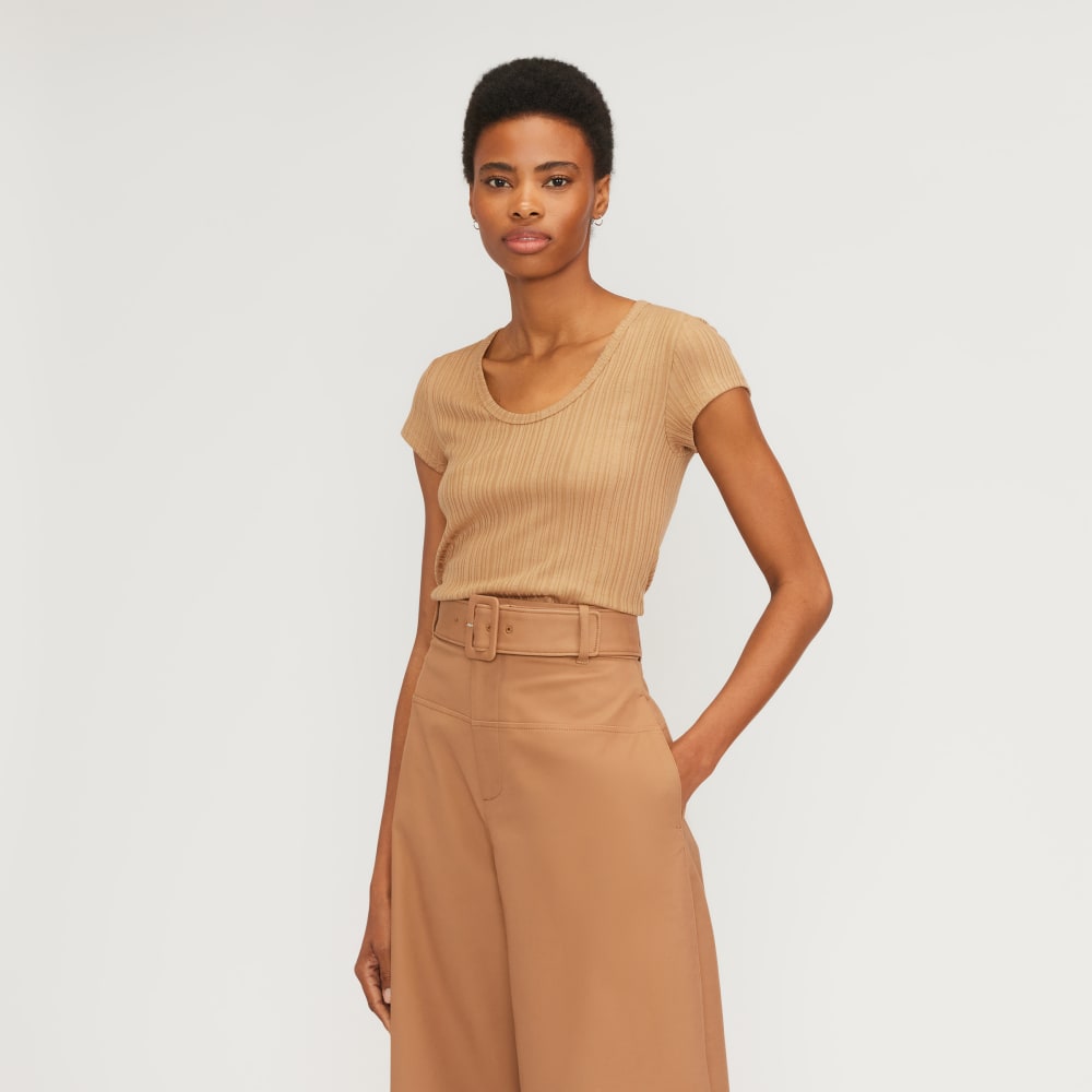 womens-rib-soft-knit-scoop-neck-tee-caramel | primary