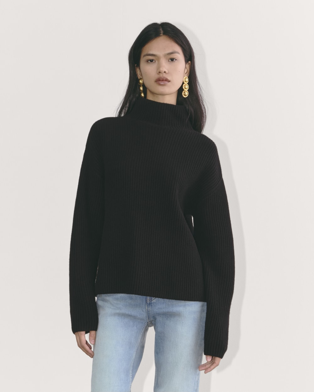 womens-wool-cashmere-fisherman-sweater-black | primary