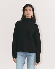 womens-wool-cashmere-fisherman-sweater-black | primary