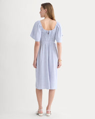 womens-flutter-sleeve-dress-stretch-linen-white-dutch-blue