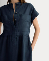 womens-linen-workwear-midi-dress-navy