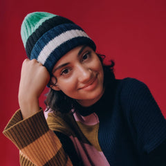 unisex-recashmere-beanie-bright-navy-multi-stripe | primary