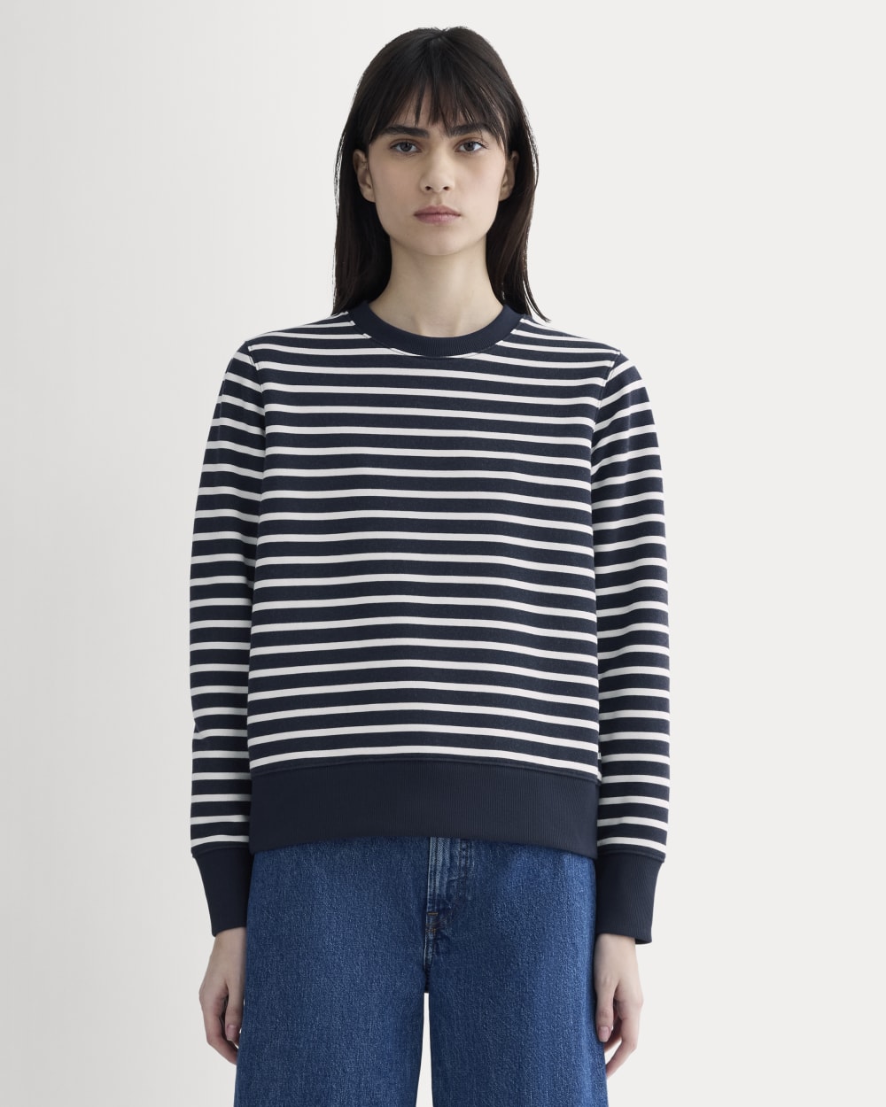 womens-french-terry-relaxed-crewneck-navy-bone | primary